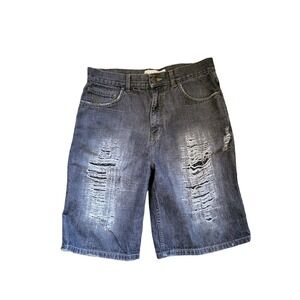 Distressed Footlocker Denim Jeans Shorts Jorts Mens 32 Hip Hop Skate Y2K Baggy